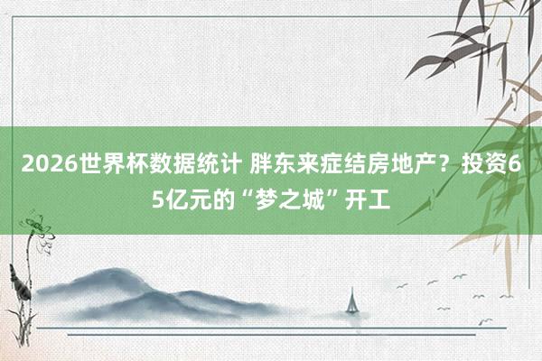 2026世界杯数据统计 胖东来症结房地产?投资65亿元的“梦之城”开工