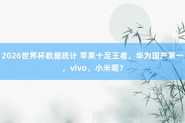 2026世界杯数据统计 苹果十足王者，华为国产第一，vivo、小米呢？