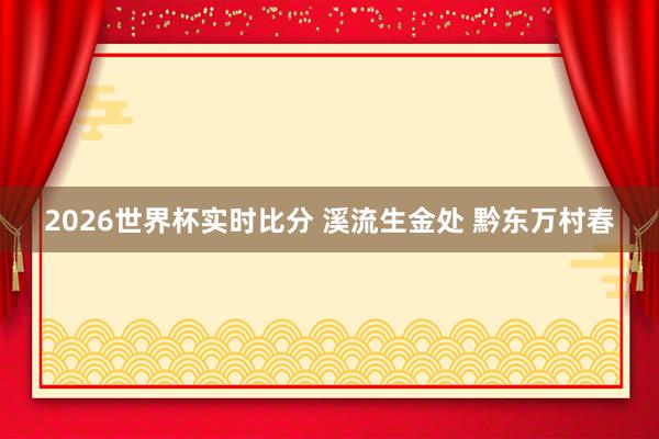 2026世界杯实时比分 溪流生金处 黔东万村春
