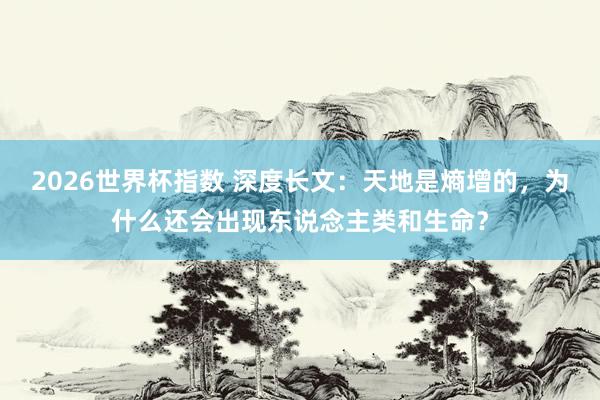 2026世界杯指数 深度长文：天地是熵增的，为什么还会出现东说念主类和生命？