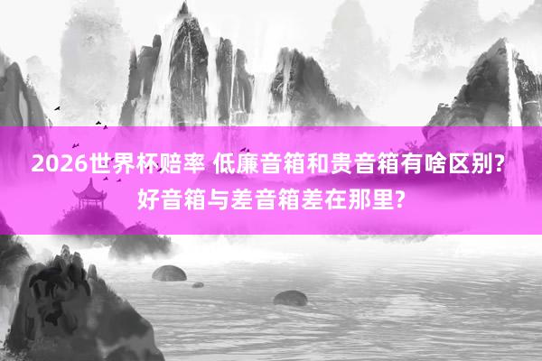 2026世界杯赔率 低廉音箱和贵音箱有啥区别? 好音箱与差音箱差在那里?