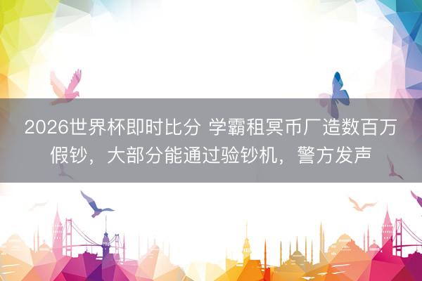 2026世界杯即时比分 学霸租冥币厂造数百万假钞,大部分能通过验钞机,警方发声