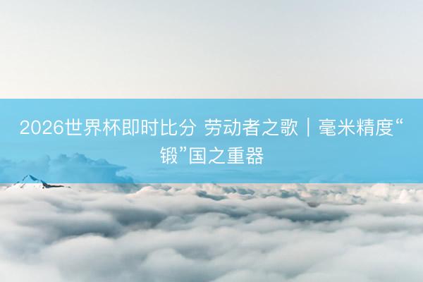 2026世界杯即时比分 劳动者之歌｜毫米精度“锻”国之重器