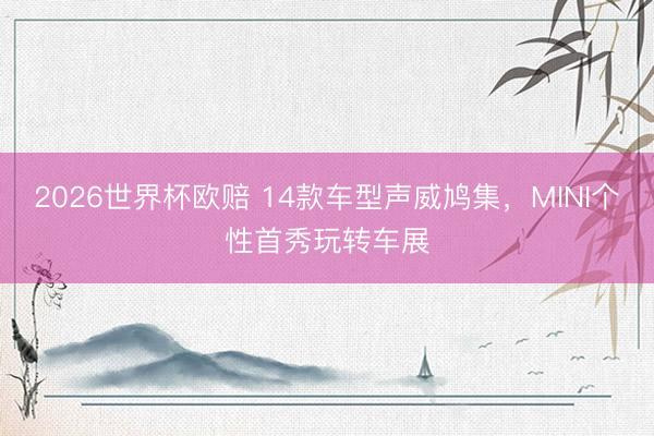 2026世界杯欧赔 14款车型声威鸠集,MINI个性首秀玩转车展